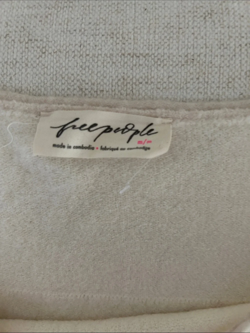 Free People See Me SoftSpun Pullover, Cream, Medium, NWOT display sweater
